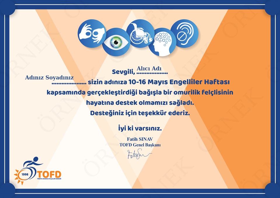 Engelliler Haftası Sertifikası