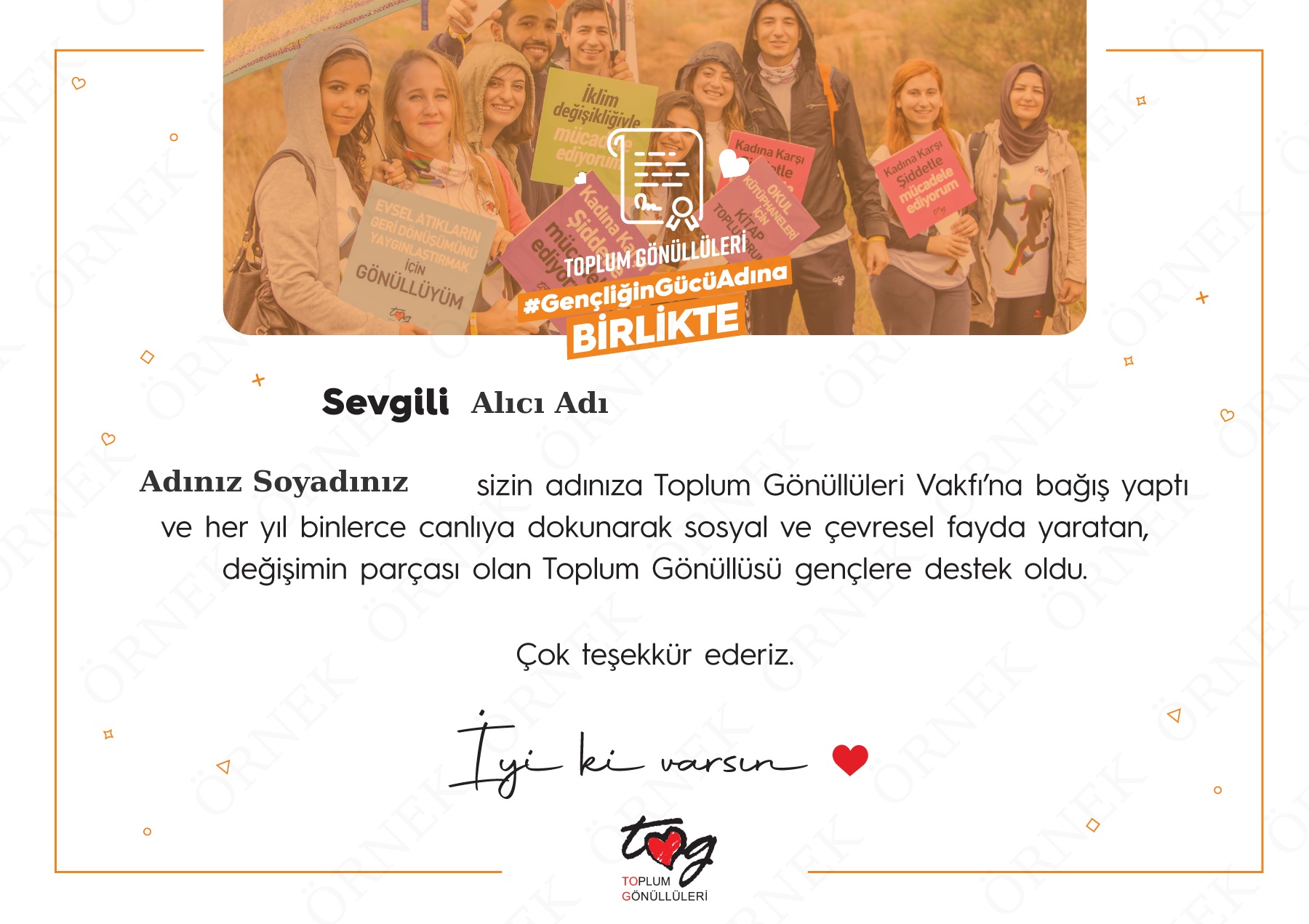 Gençliğin Gücü Adına Sertifikası