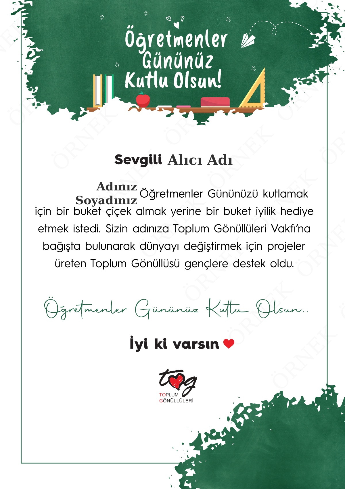 Öğretmenler Günü Sertifikası - 3