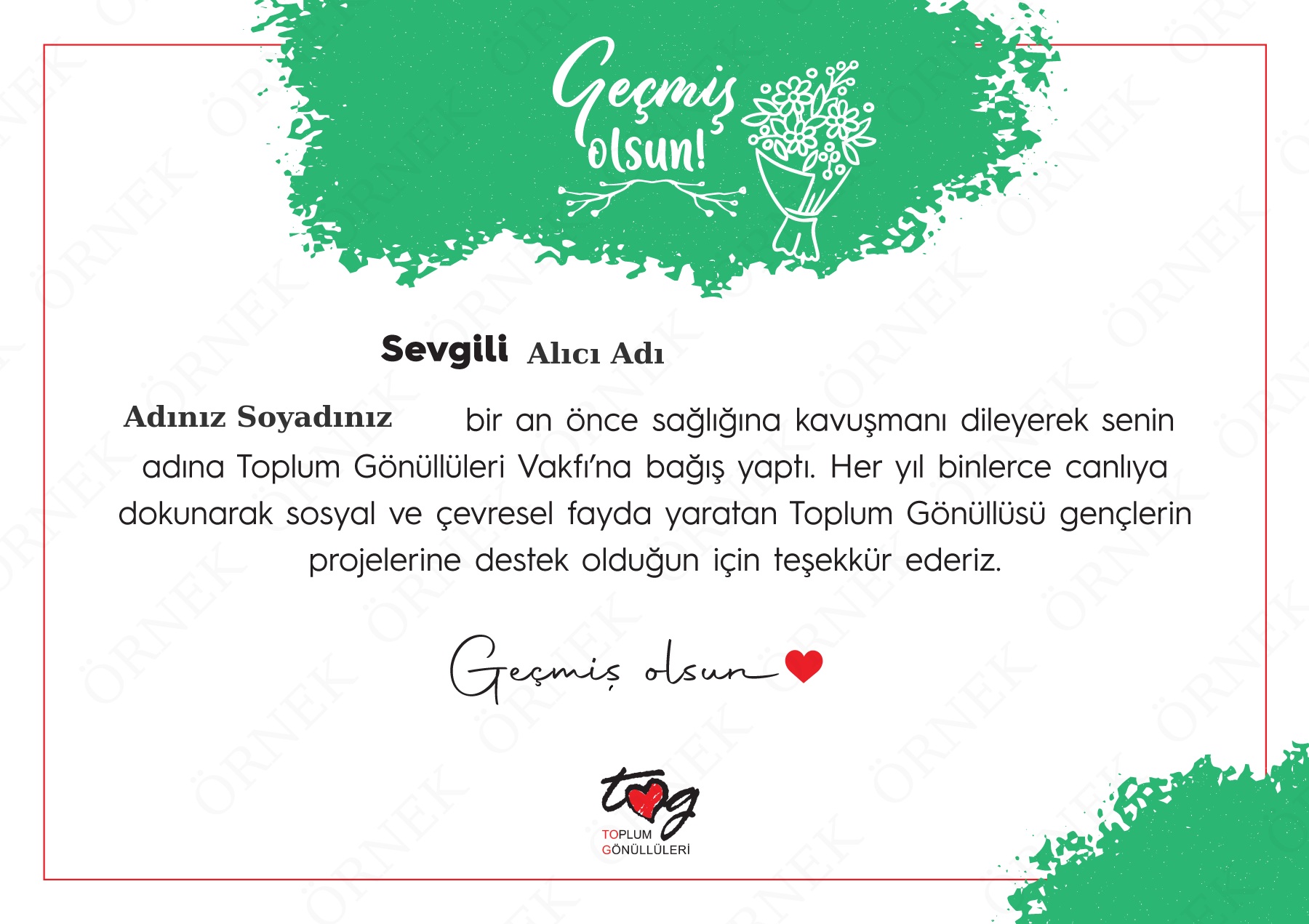Geçmiş Olsun Kartı