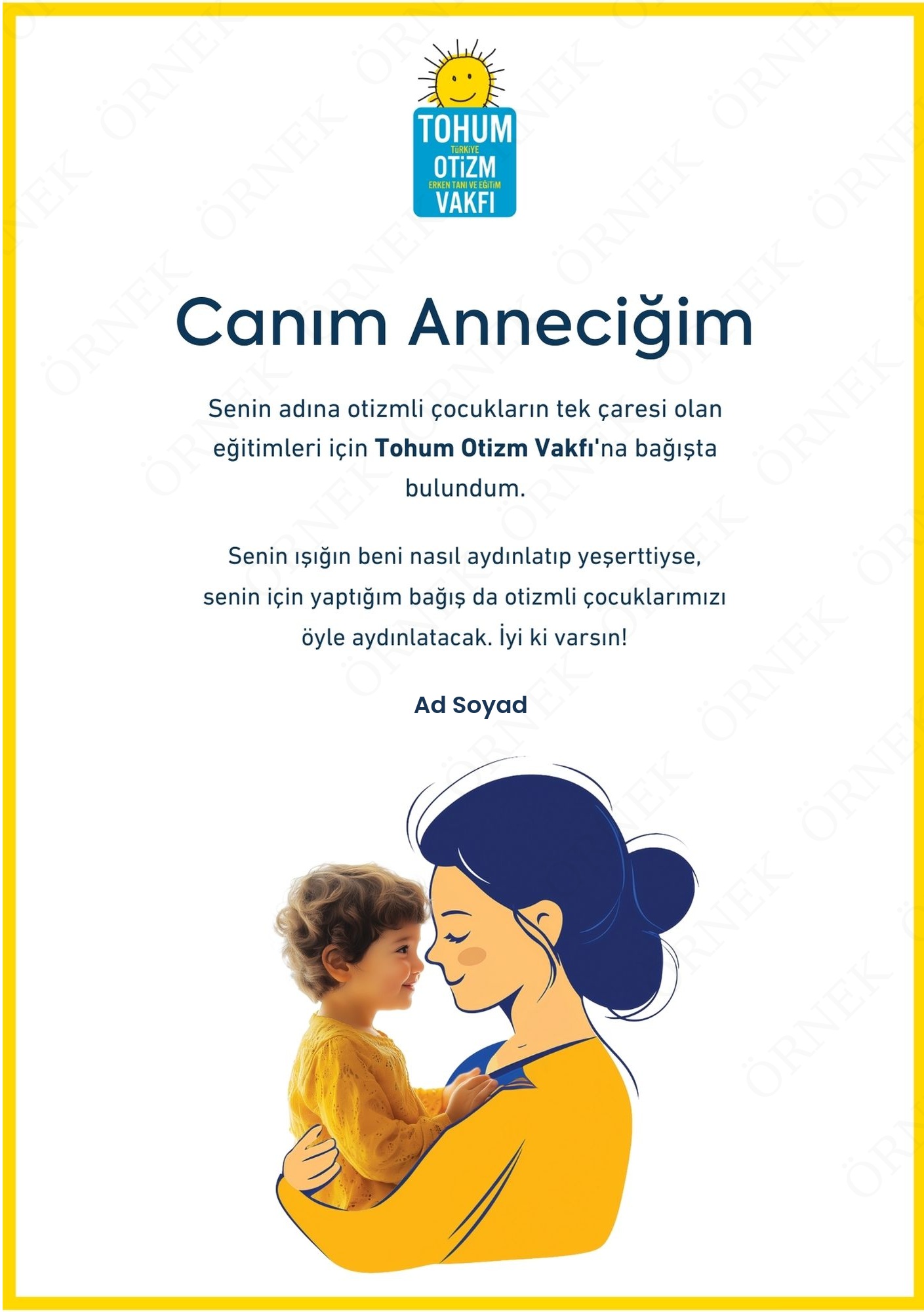Anneler Günü Kutlama Sertifikası I 01
