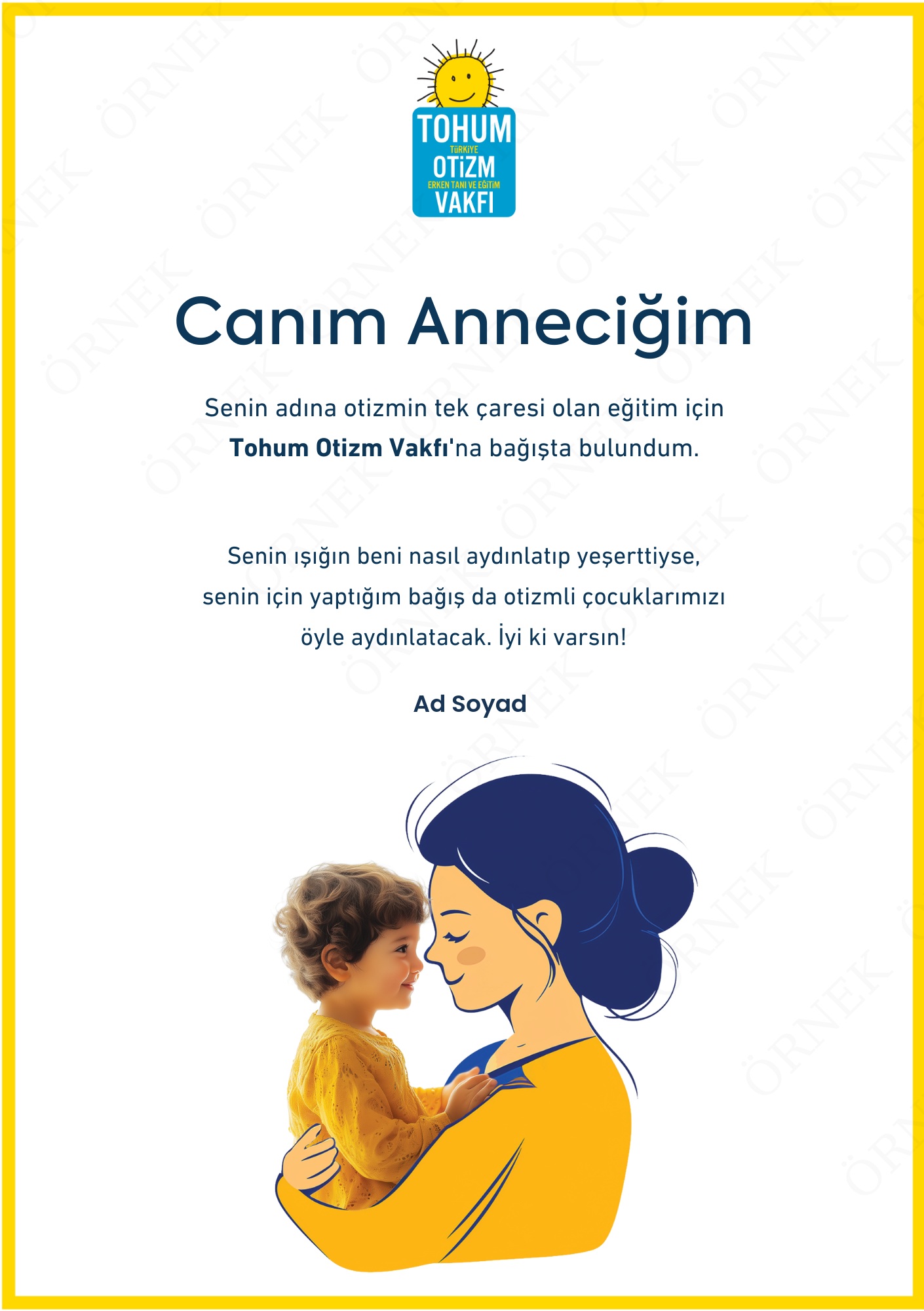 Anneler Günü Kutlama Sertifikası I 01