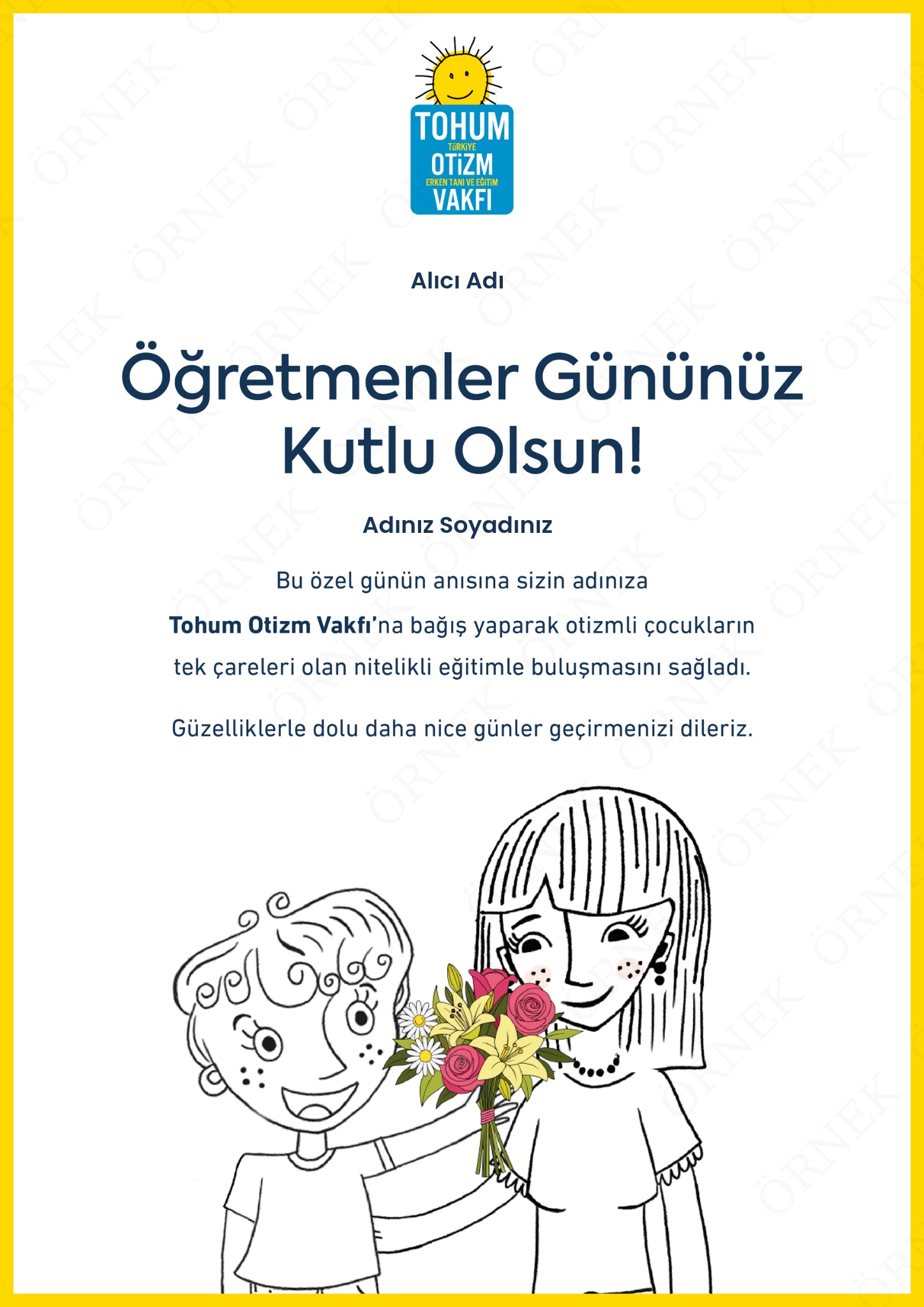 Öğretmenler Günü Kutlama Sertifikası I 01