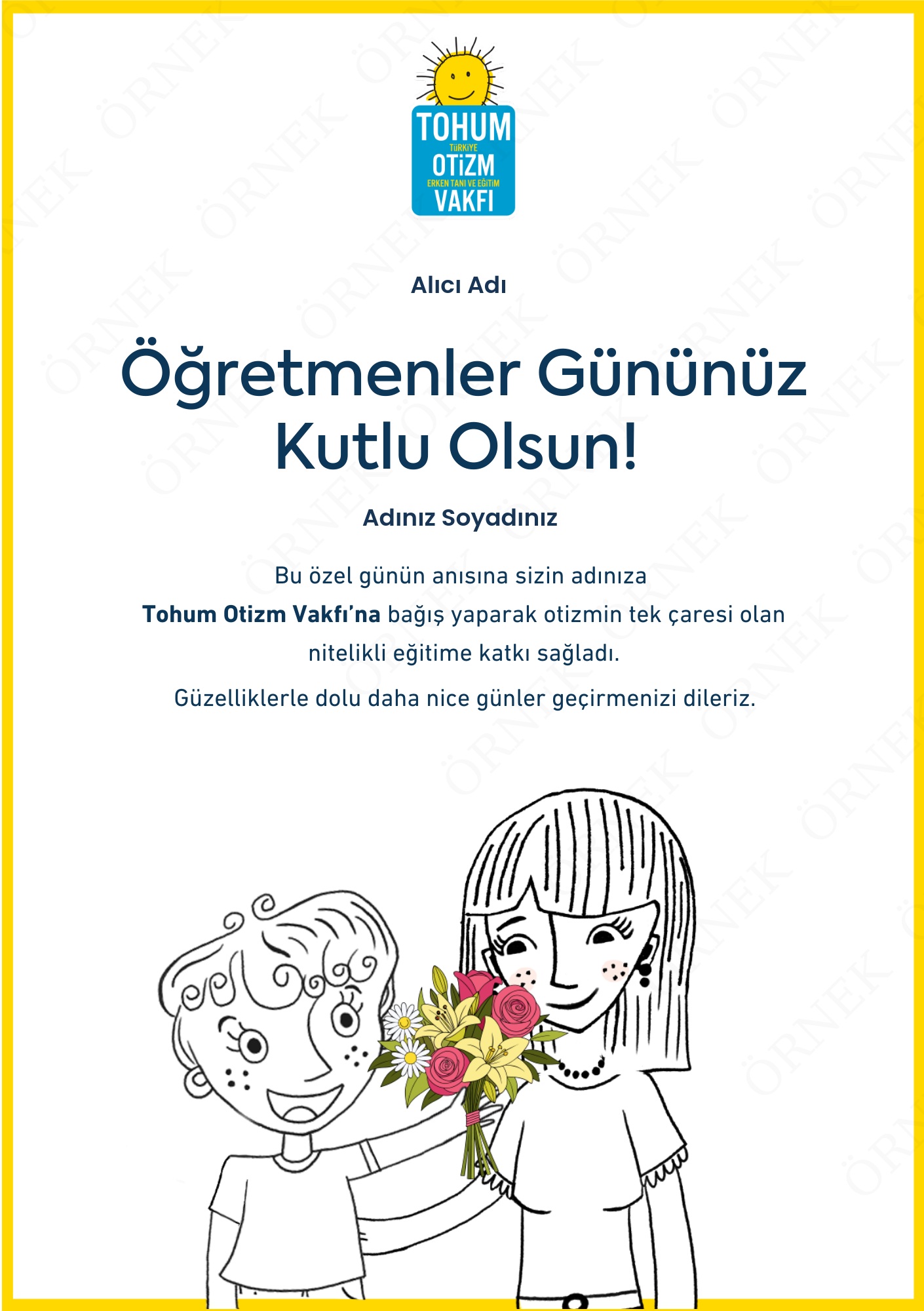 Öğretmenler Günü Kutlama Sertifikası I 01