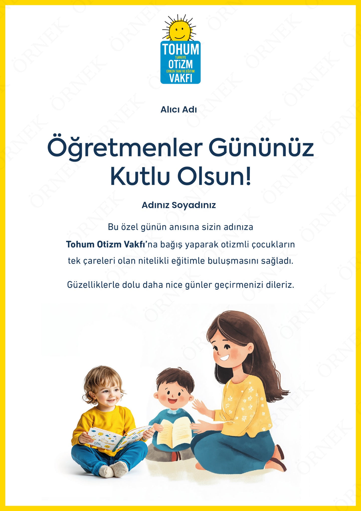 Öğretmenler Günü Kutlama Sertifikası I 02