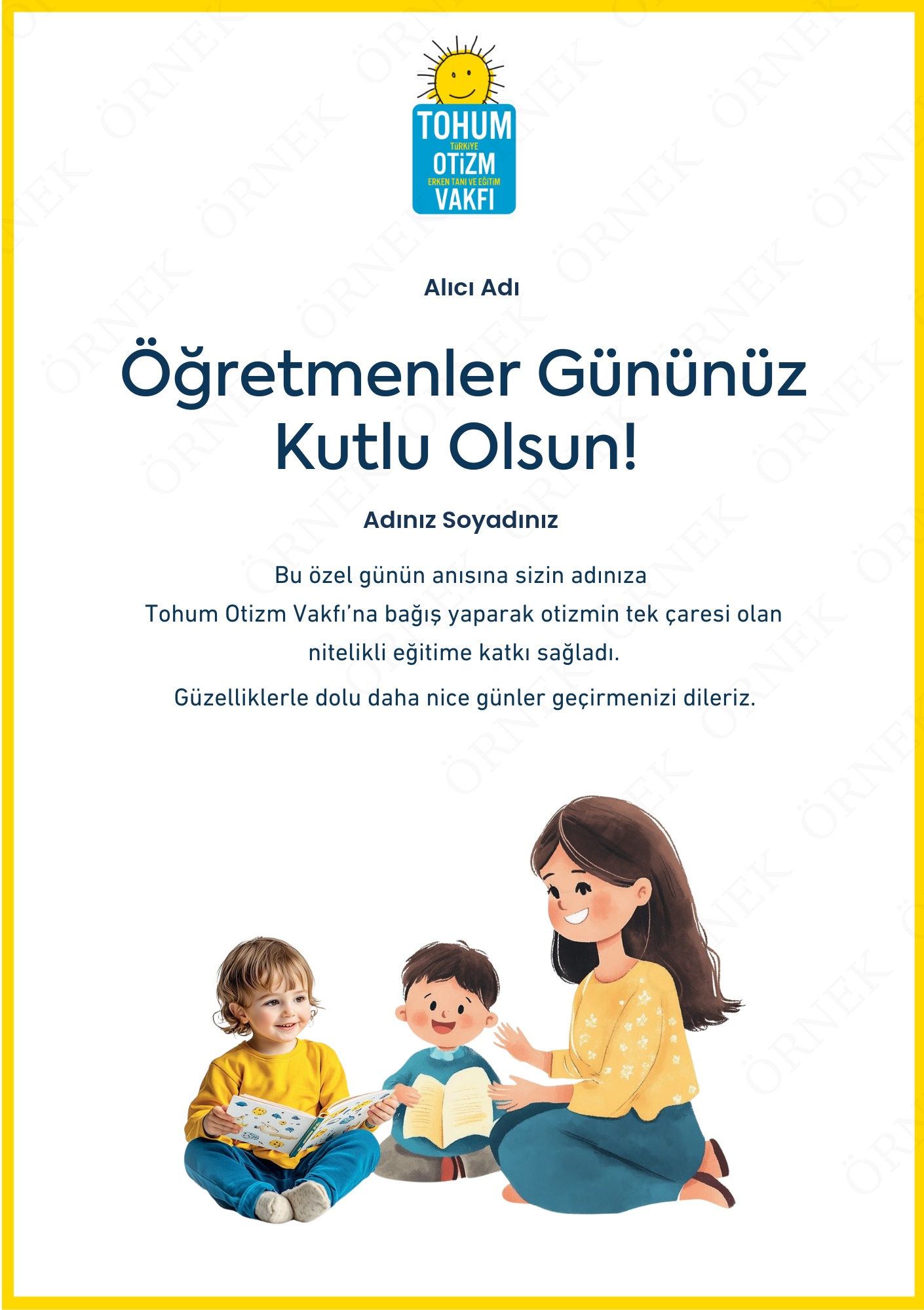 Öğretmenler Günü Kutlama Sertifikası I 02