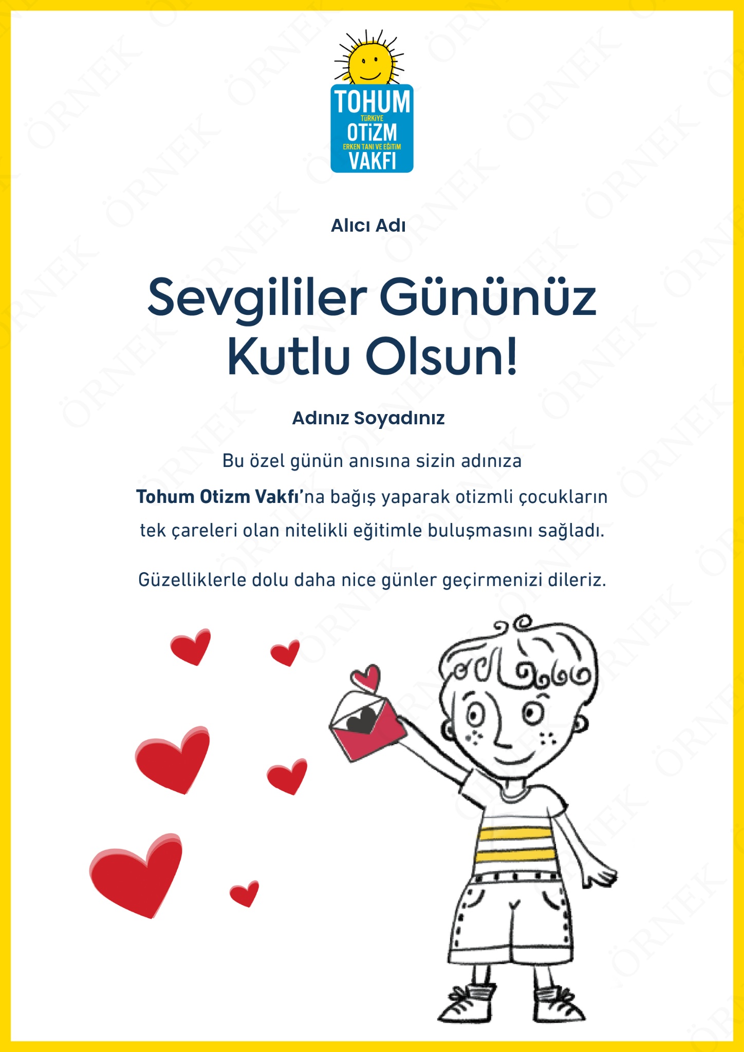 Sevgililer Günü Kutlama Sertifikası I 01