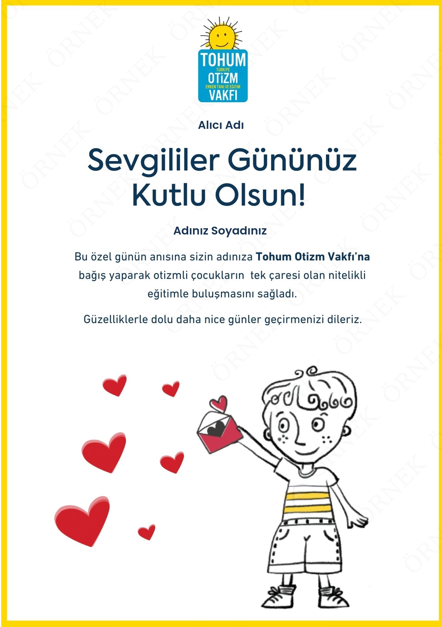 Sevgililer Günü Kutlama Sertifikası I 01