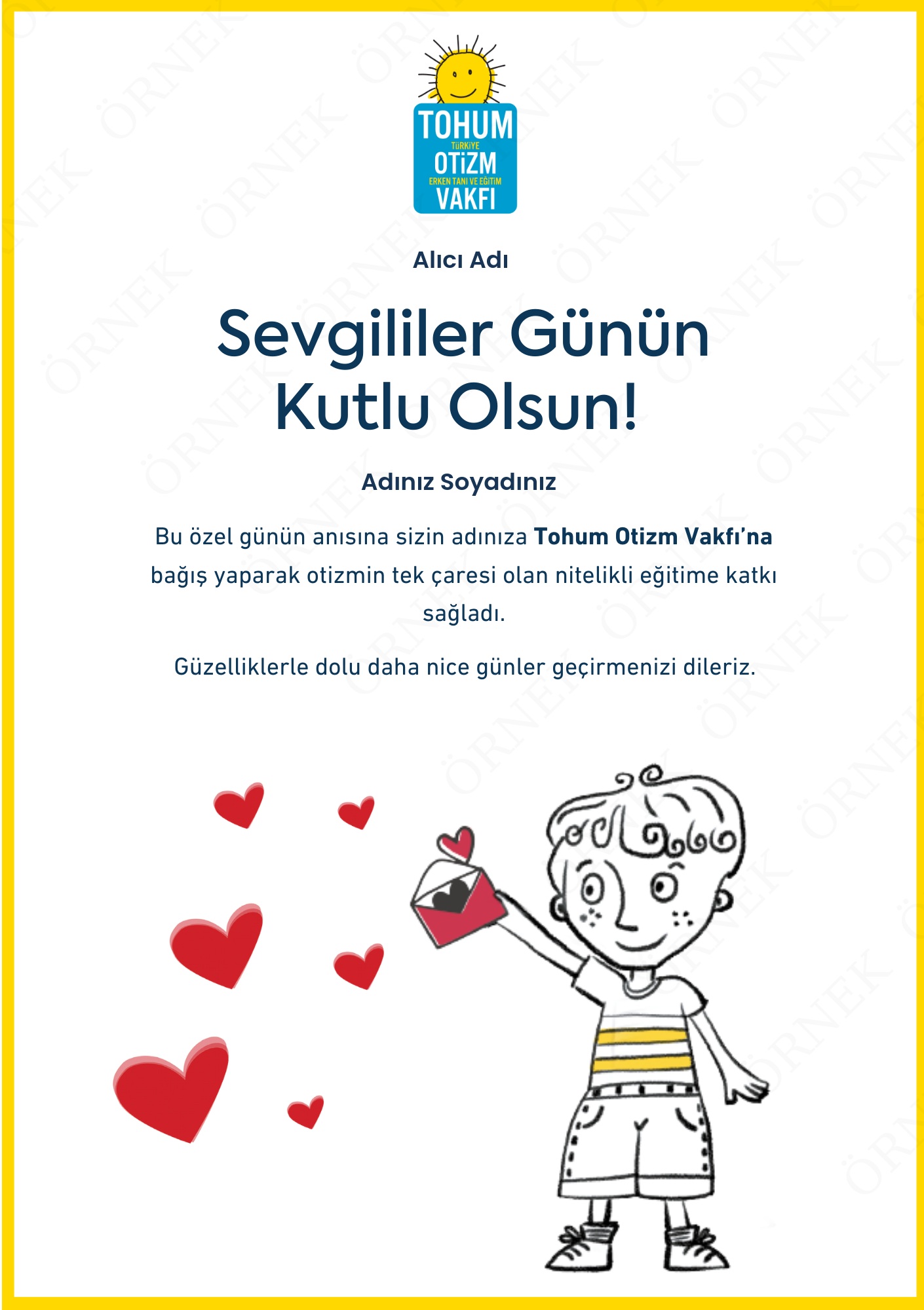 Sevgililer Günü Kutlama Sertifikası I 01