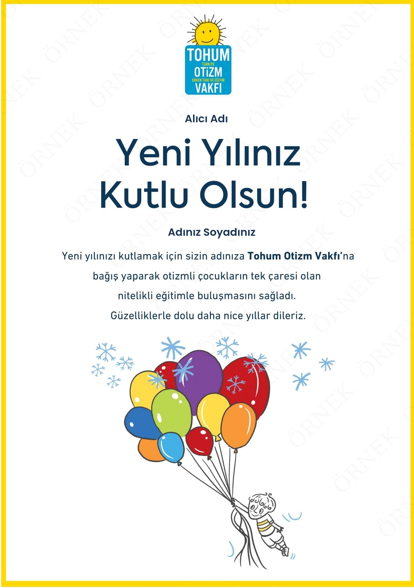 Yeni Yıl Kutlama Sertifikası I 01