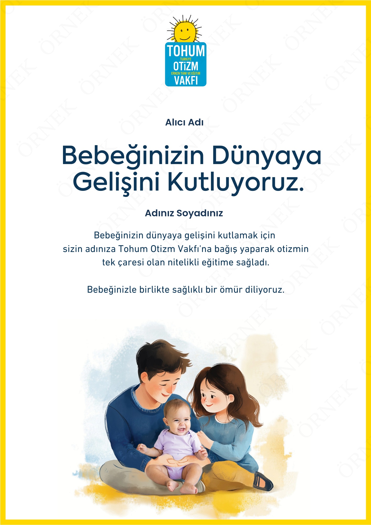 Yeni Doğan Kutlama Sertifikası I 02