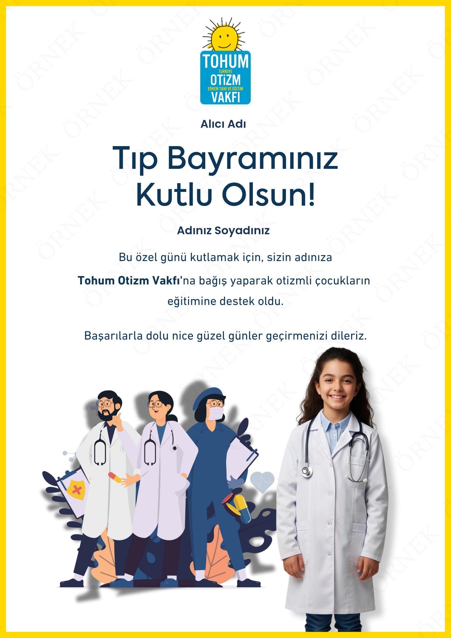 Tıp Bayramı Kutlama Sertifikası I 01