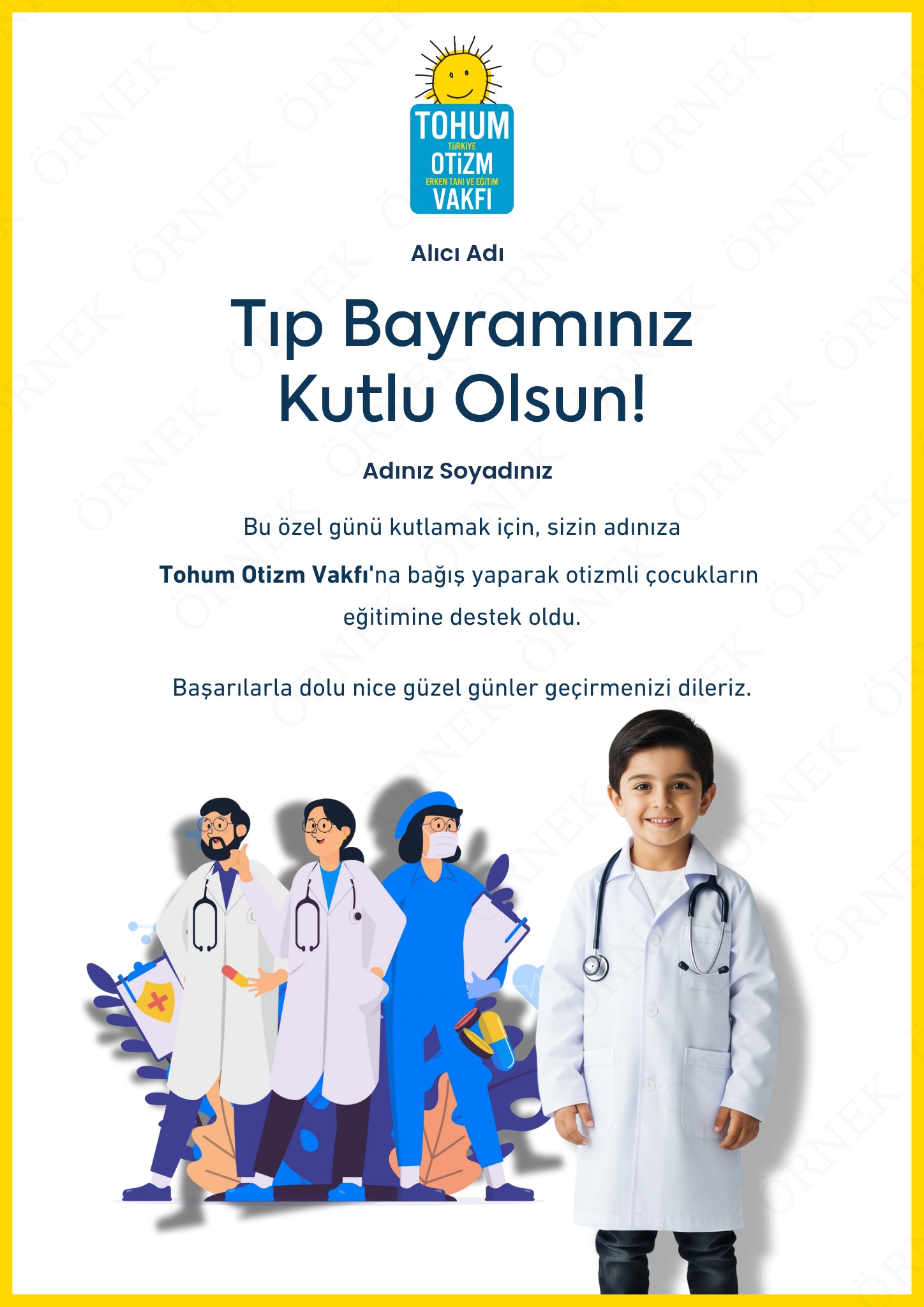 Tıp Bayramı Kutlama Sertifikası I 02
