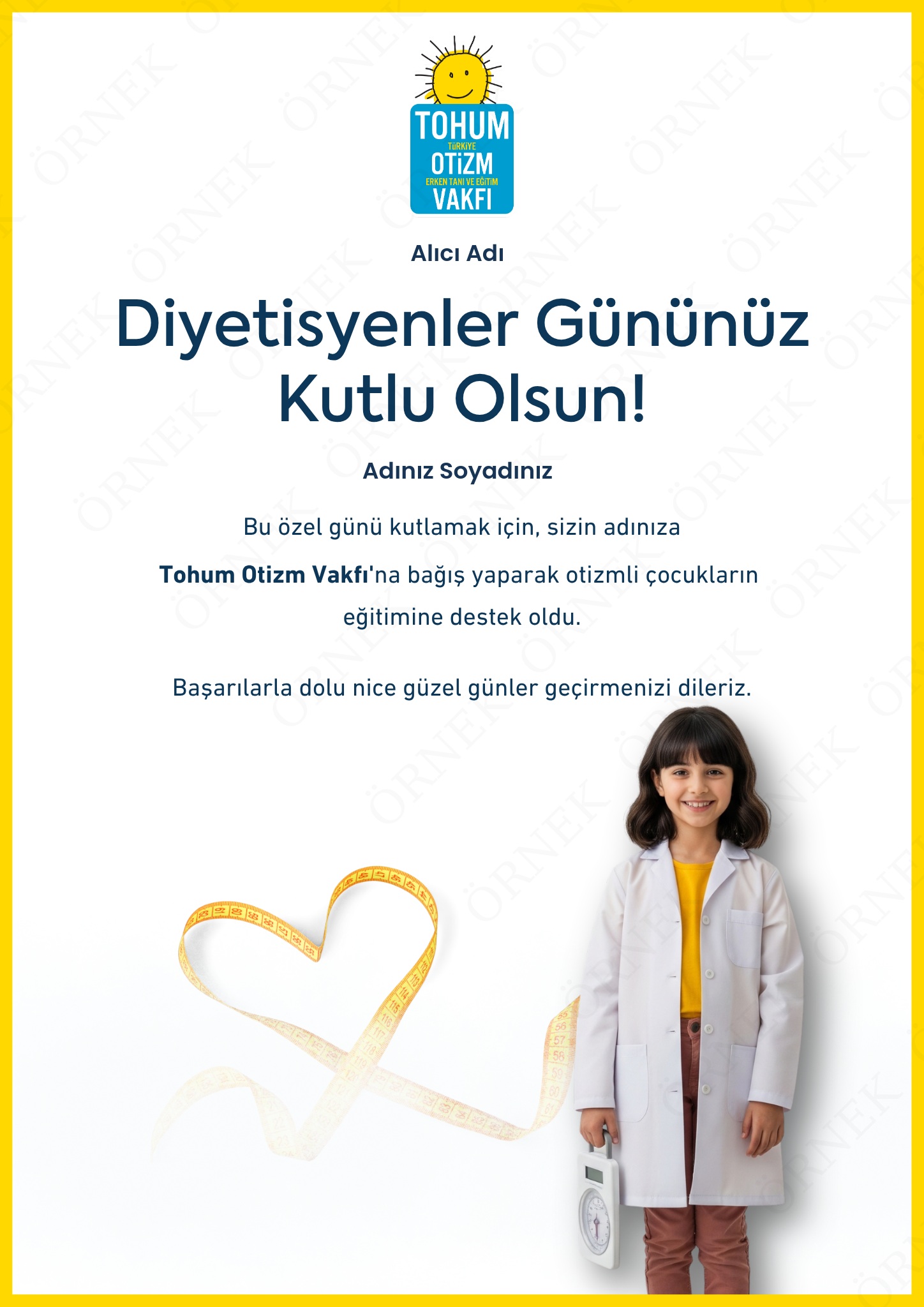 Diyetisyenler Günü Kutlama Sertifikası I 02
