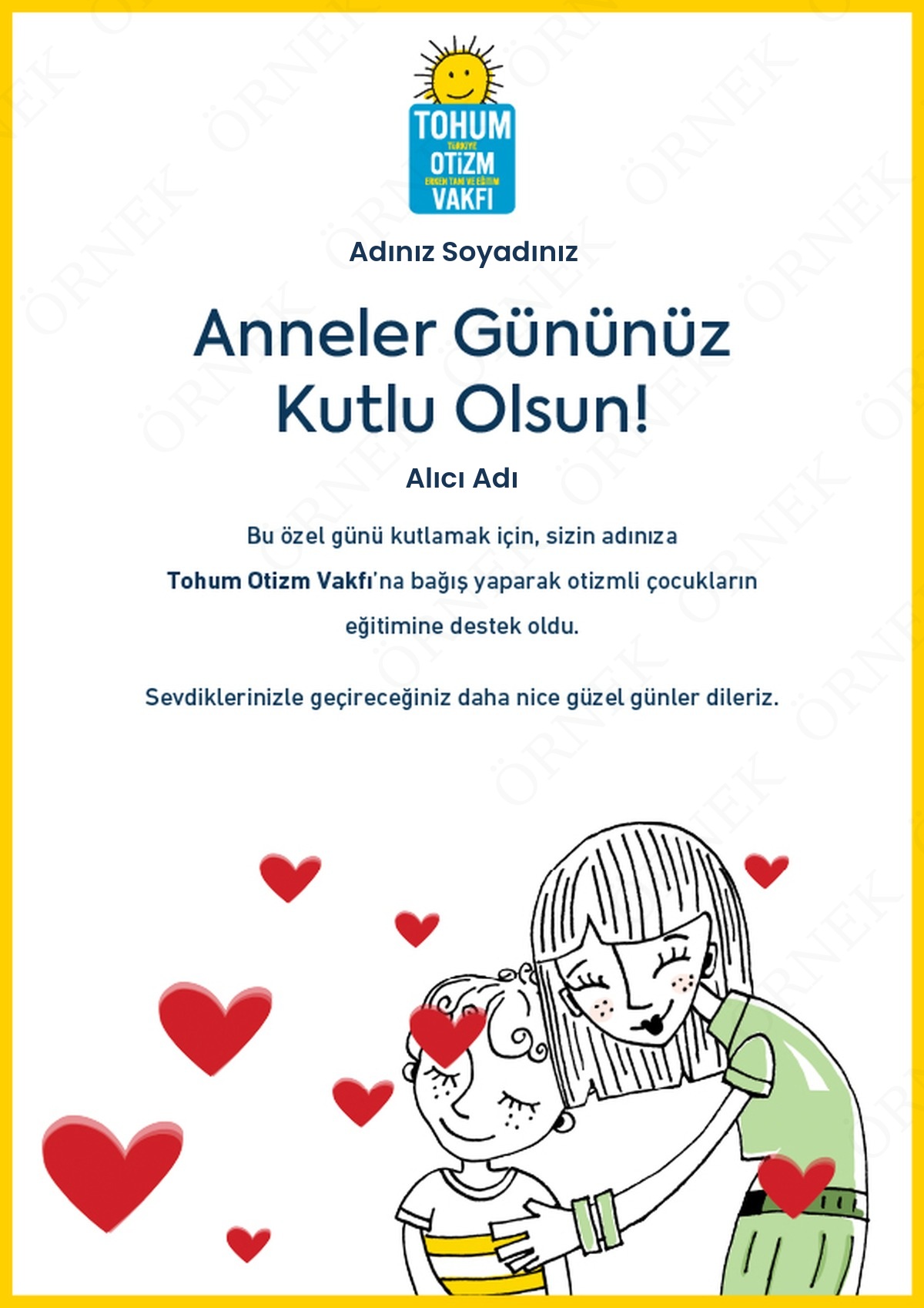 Anneler Günü Kutlama Sertifikası I 05
