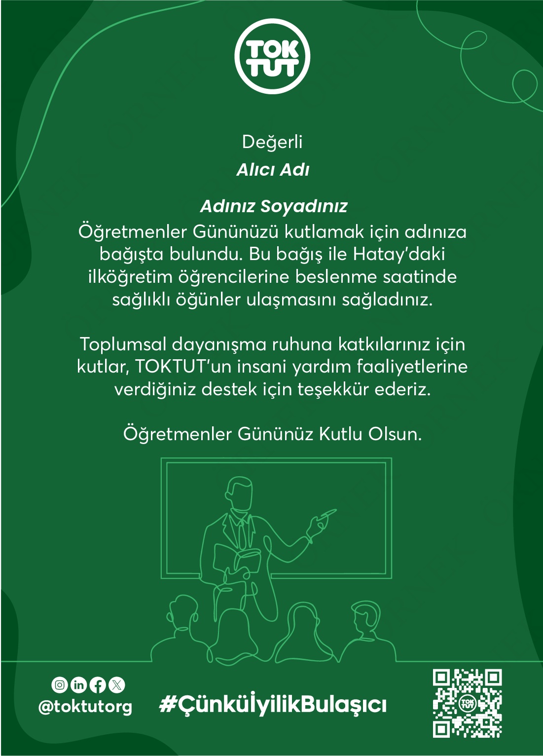 Öğretmenler Günü Tebrik Kartı - Sevdiklerinize