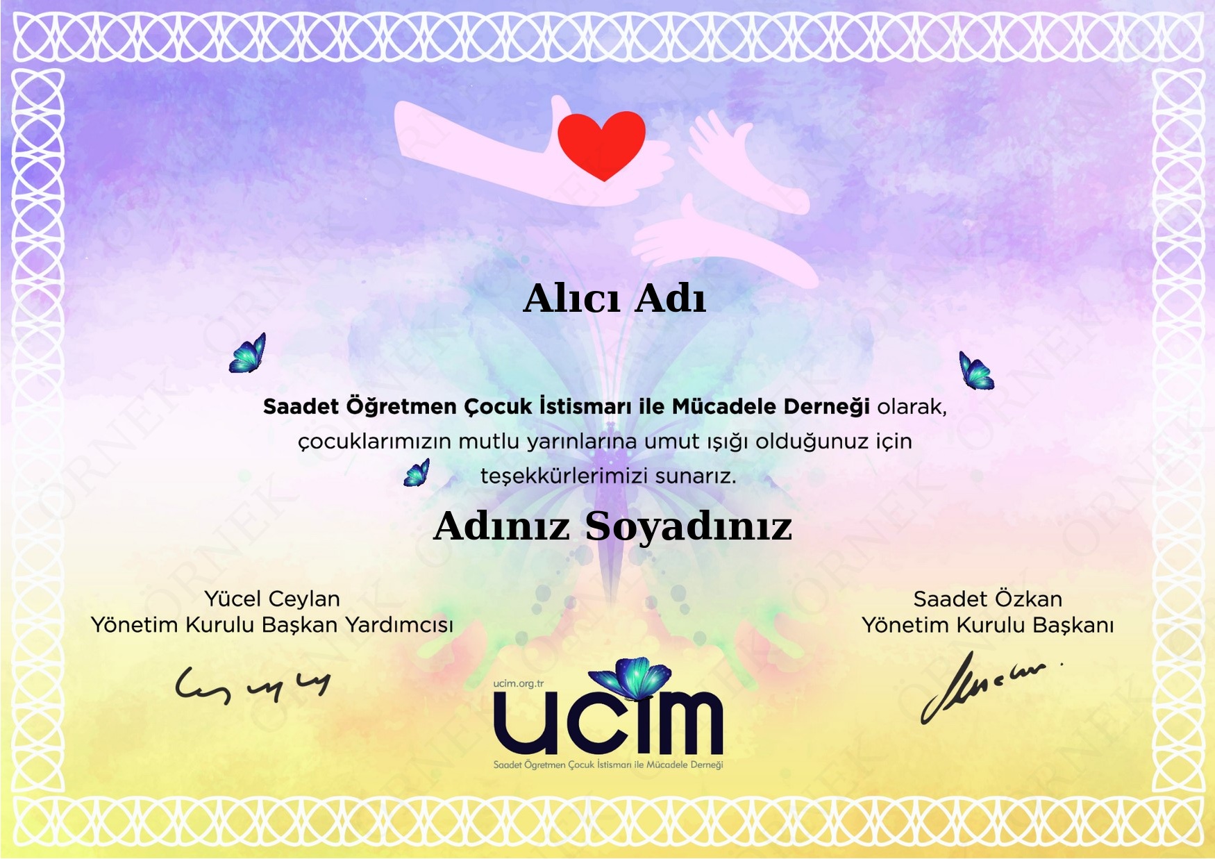 TEŞEKKÜR SERTİFİKASI