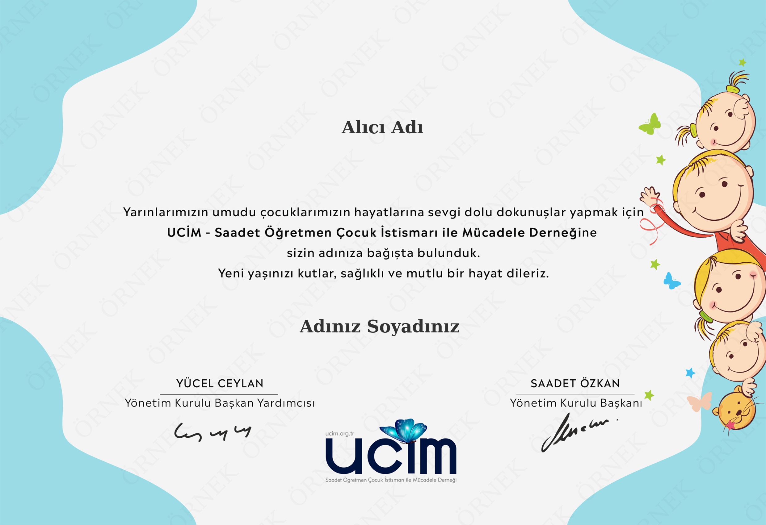 ÇOCUKLU DOĞUM GÜNÜ SERTİFİKASI (ÇOĞUL)