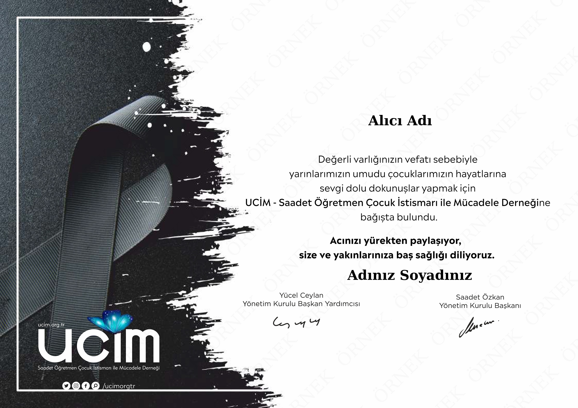 TAZİYE SERTİFİKASI