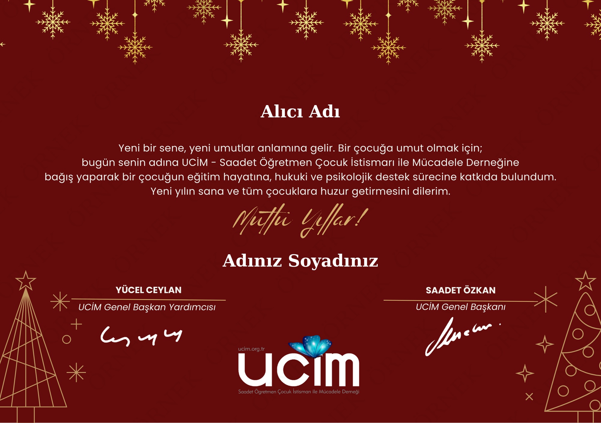 YENİ YIL SERTİFİKASI (KIRMIZI-TEKİL)