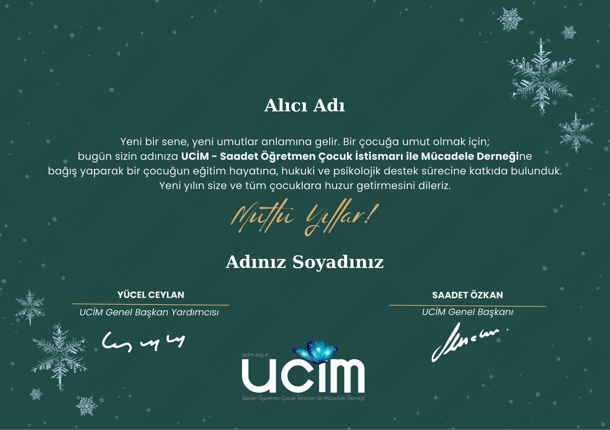 YENİ YIL SERTİFİKASI (YEŞİL-ÇOĞUL)