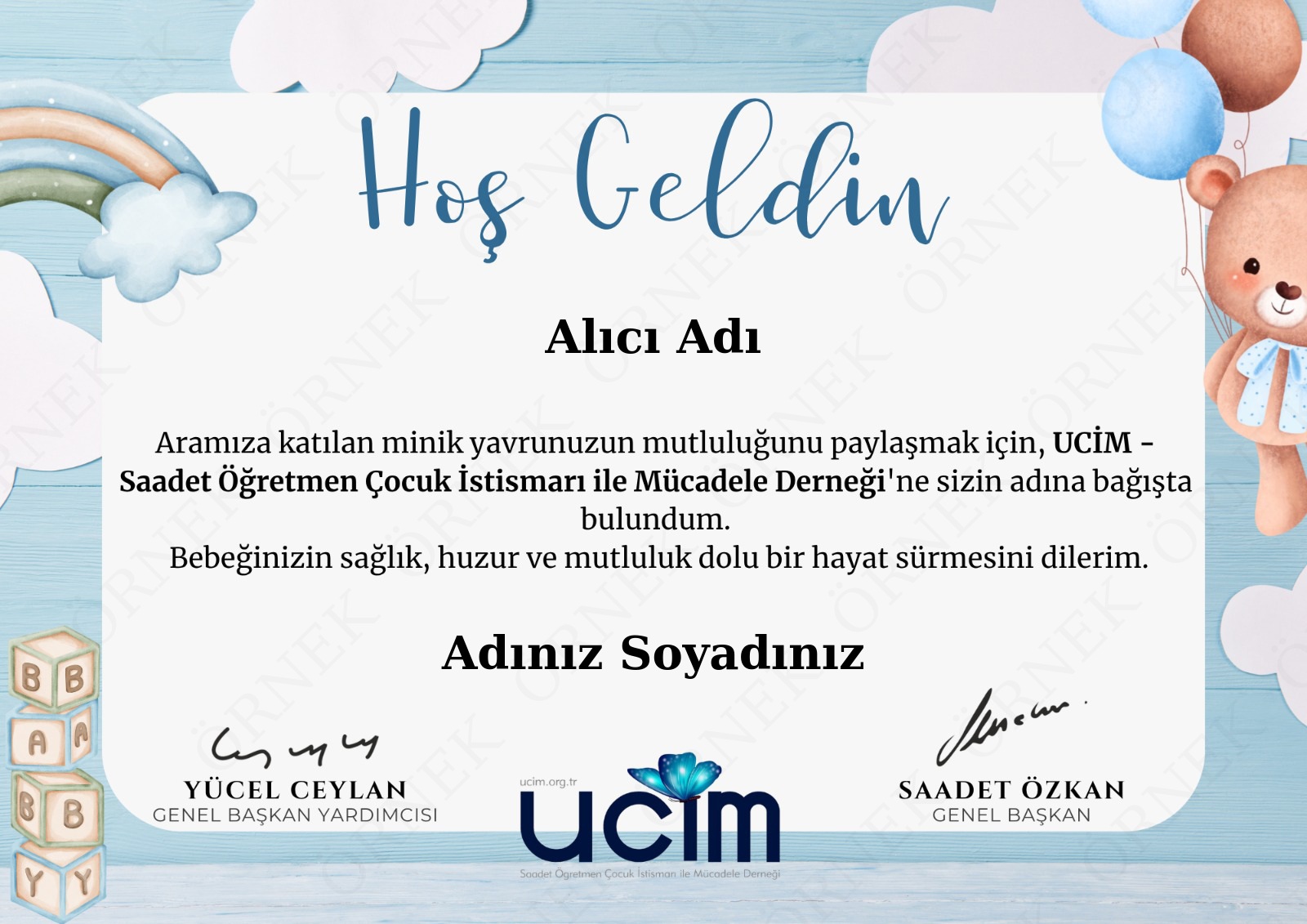 YENİ DOĞAN SERTİFİKASI (TEMA 1-ÇOĞUL)