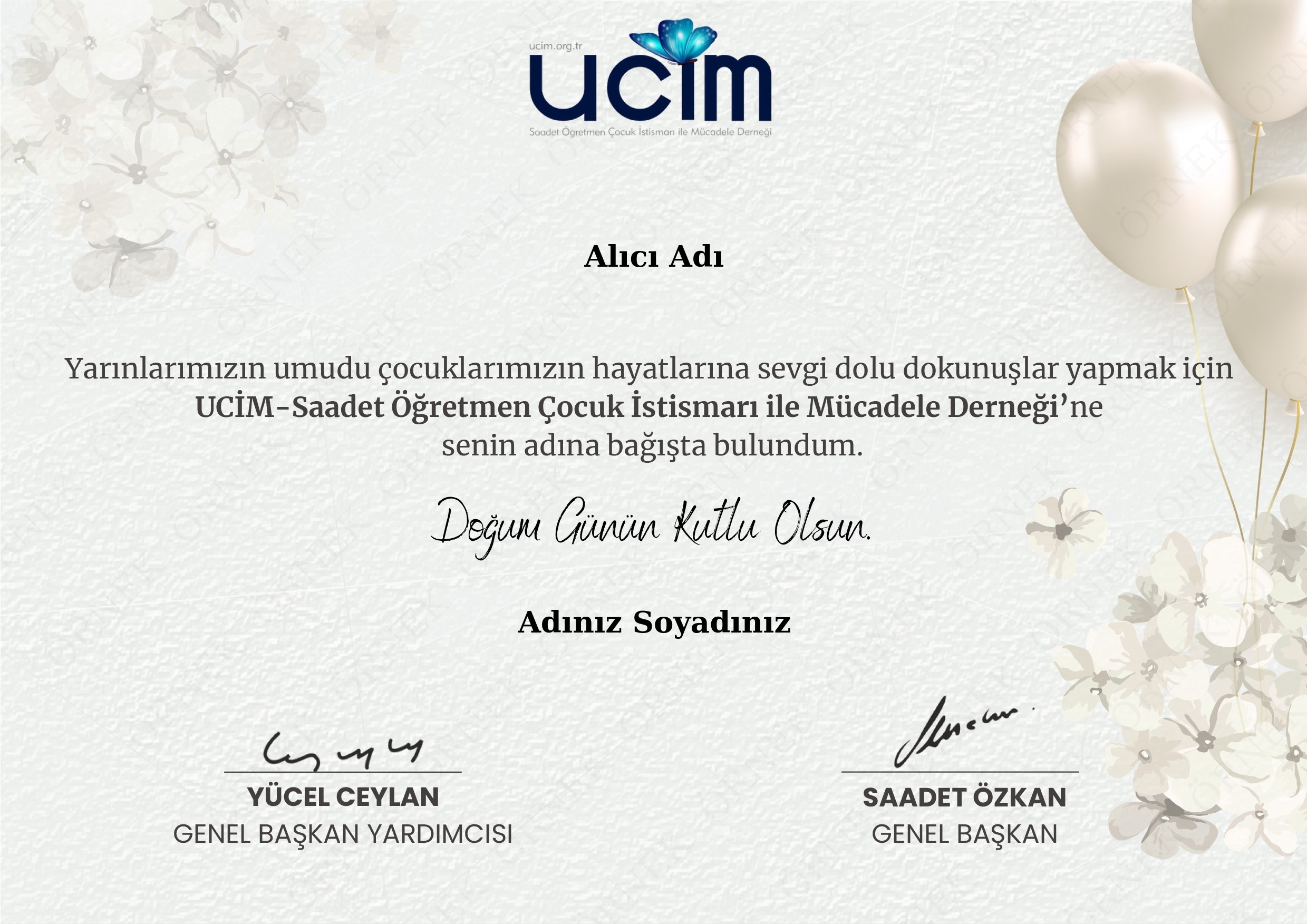 HEDİYE DOĞUM GÜNÜ SERTİFİKASI (TEMA 1-TEKİL)