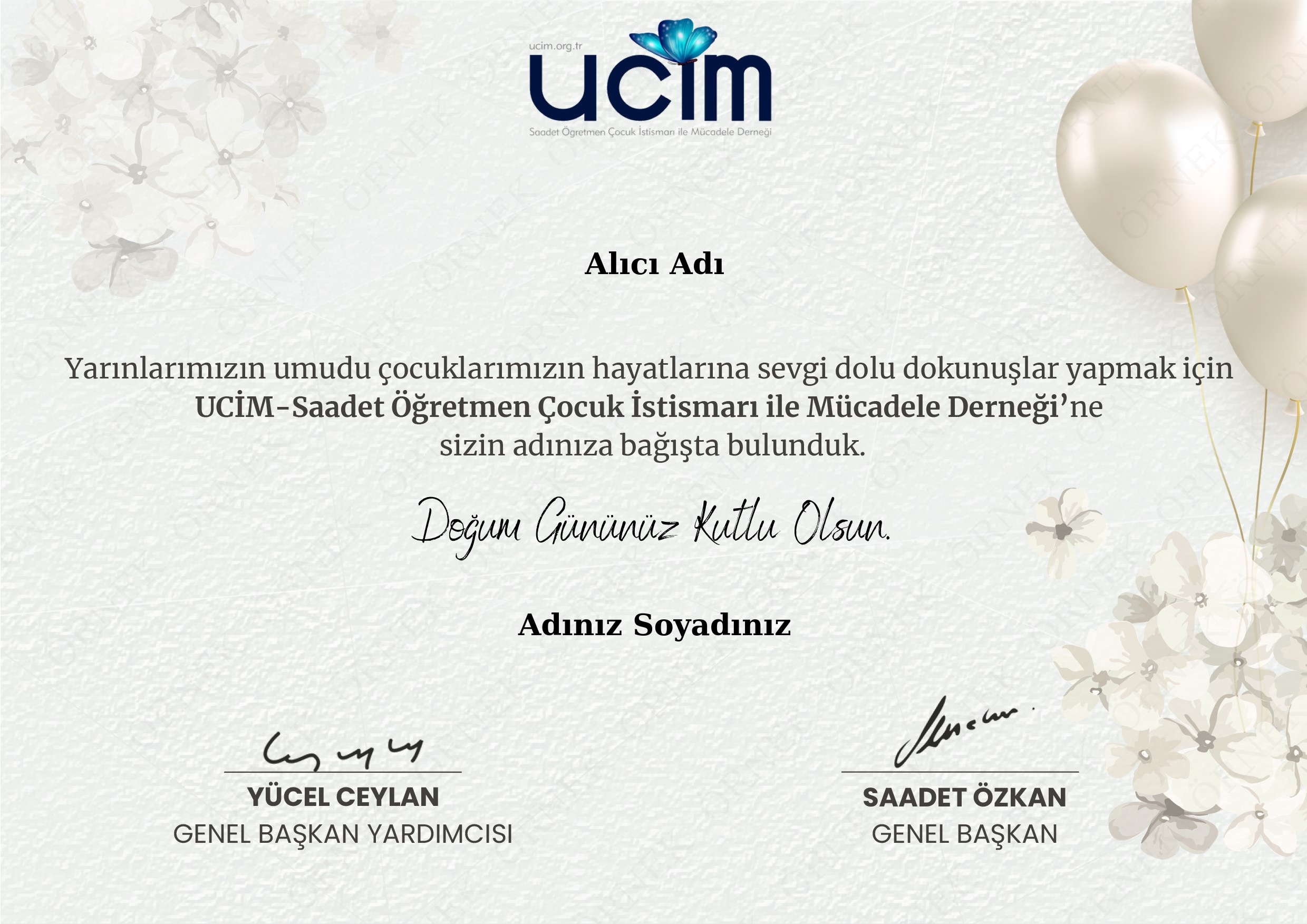 HEDİYE DOĞUM GÜNÜ SERTİFİKASI (TEMA 1-ÇOĞUL)