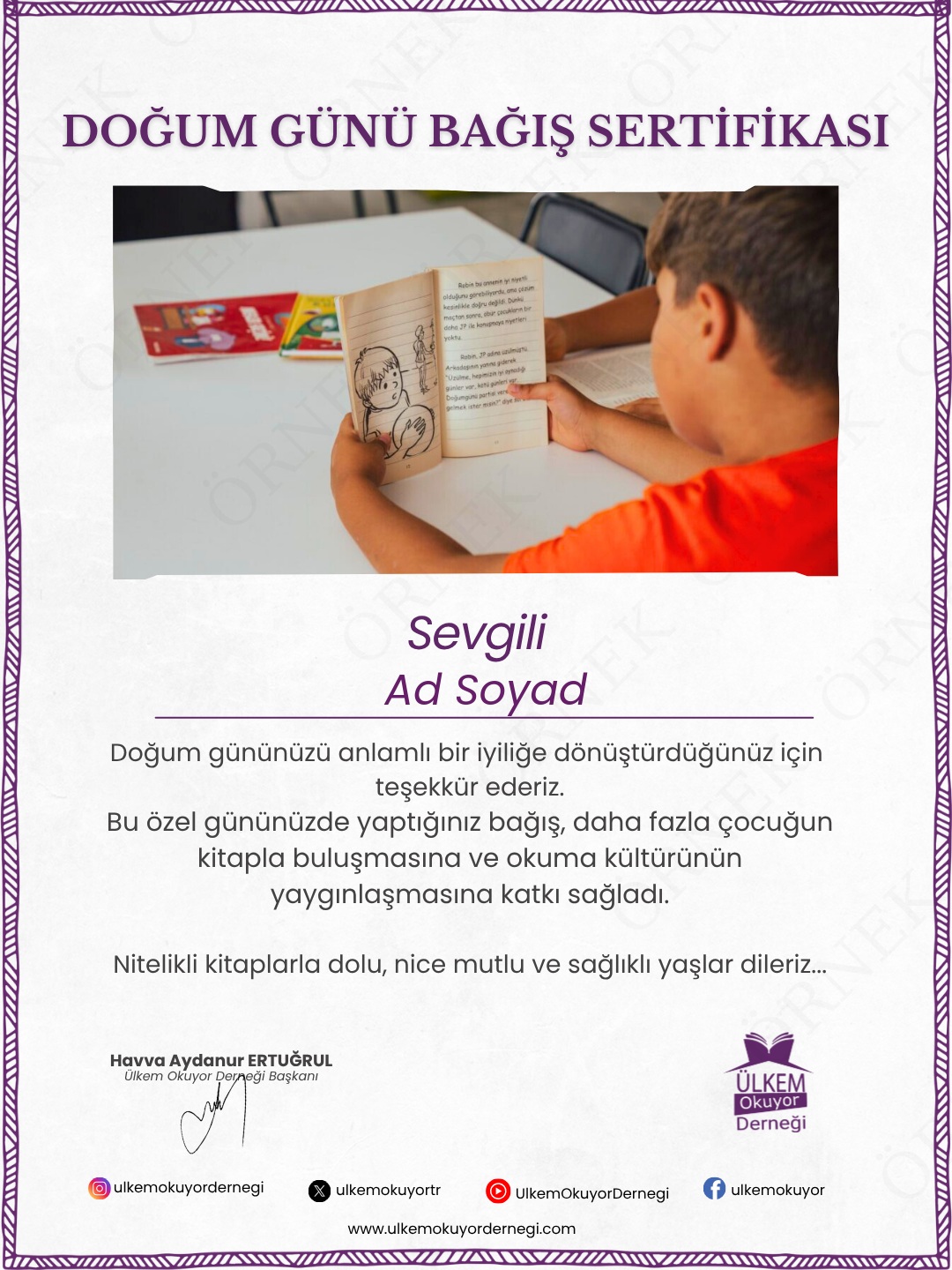 Doğum Günü Bağış Kartı