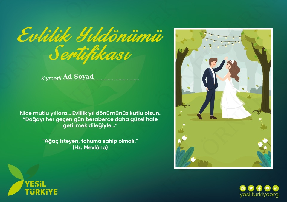 Evlilik Yıldönümü Sertifikası