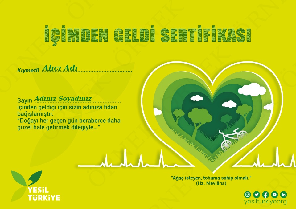 İçimden Geldi Sertifikası